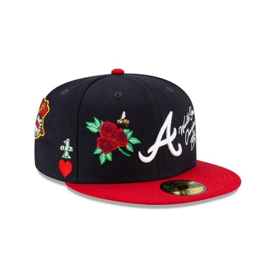 Atlanta Braves Gorra | New Era MLB Icon 59fifty Fitted Cap Mexico - Azules